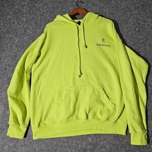 Browning Hoodie Mens XL Neon Yellow Graphic Pullover